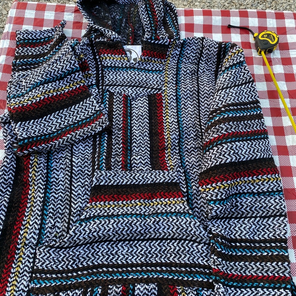 XL new BAJA HOODIE PONCHO w/ POCKET